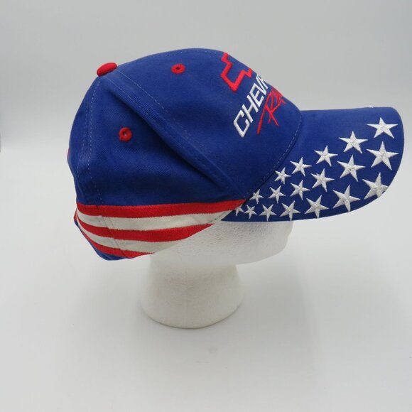 Chevrolet Racing Hat CFS Nascar Strapback Blue Red White Stars Adjustable New - Picture 3 of 9
